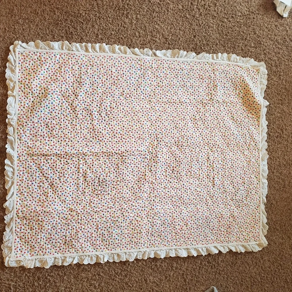 Daisy Kingdom teddy bear jack-in-the-box baby quilt Letter Blocks Hearts